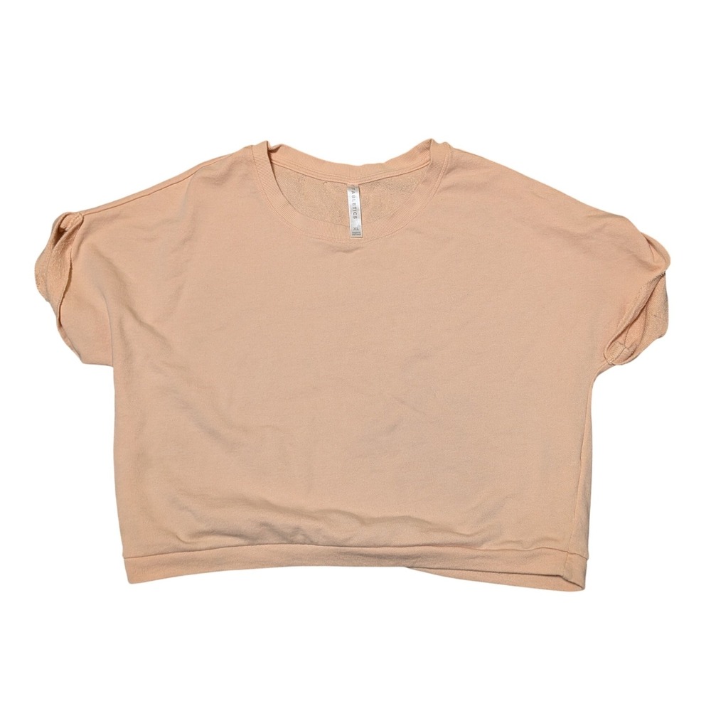 Fabletics Peach French Terry Cropped Sweatshirt Short Sleeve LS2148824 XL